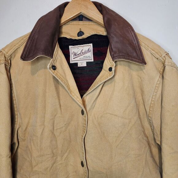 Vintage Woolrich Jacket Chore Barn Coat Aztec Wool Blanket Lined Womens Medium - Picture 5 of 13